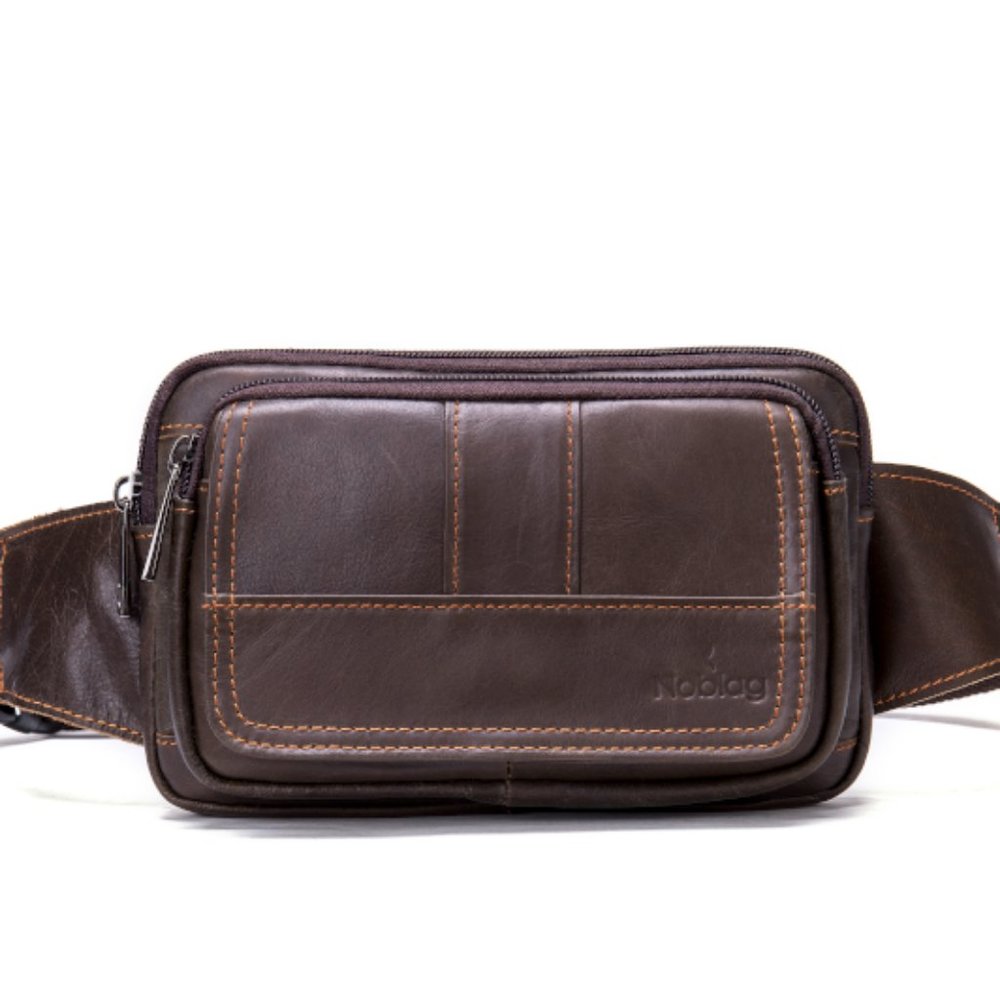 Noblag Coffee Leather Sling Bags